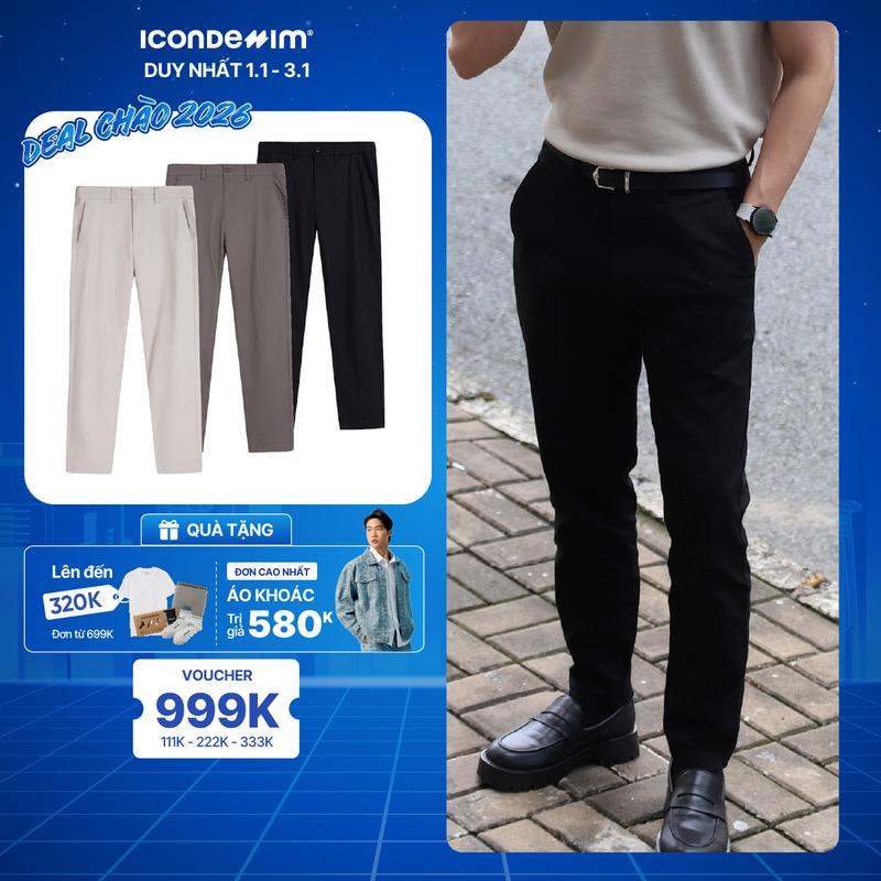 Quần Kaki Nam ICONDENIM Ống Ôm Fundamental Form Slim QKID0032