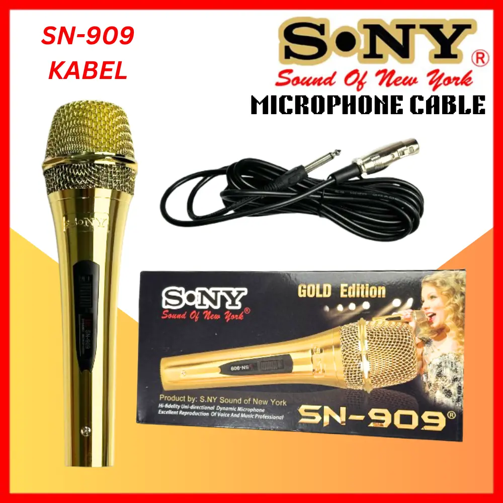 S. NY SOUND OF NEW YORK MICROPHONE CABLE SN-909 GOLD EDITION MIC KABEL MIKROFON