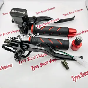 Paket 3in1 Master Rem Tabung Tipe Kotak + Handgrip Sisik + Jalu Stang Cnc Handle Kopling Motor Motorcycle Universal - Termurah Dan Berkualitas COD
