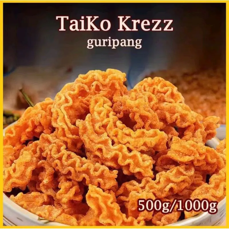 COD Taiko Krezz Guripang 500g/1000g, camilan/makanan kembung/ puffed, citarasa baik, renyah dan lezat, makanan puffed daribahan baku berkualitas, renyah dan tidakterlupakan