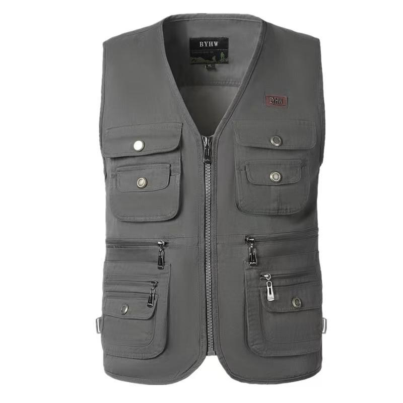 Áo Ghi Lê Cotton Cho Nam, Hàng Mới Về, Dày Dặn, 6XL, Áo Vest Nhiều Túi, 502 #, [Afewf]