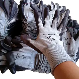 Gardening Gloves COMET SAFETY GREY BAHAN NYLON LAPIS KARET PELINDUNG TANGAN UNTUK PEKERJA KONTRUKSI DAN PERKEBUNAN sarung