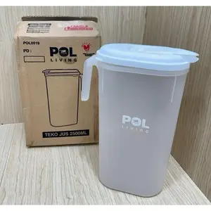 POL Living Teko Air Plastik 2,5L Water Jug Botol Kulkas Transparan Tahan Panas Dingin BPA Free Bahan PP Tebal 2500ml