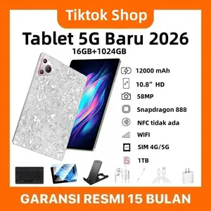 （55） COD Tablet baru 2026 5G 10,8 inci 16GB + 1TB terjangkau untuk kantor, belajar, Tablet Pro 120HZ, pengalaman kinerja yang layak dimiliki, PC tablet, tablet gaming, tablet kantor, tablet panggilan, dukungan pembayaran di tempat, Android13. Murah