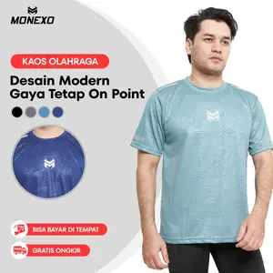 Monexo - Kaos Olahraga Pria Gym FItness Kaos Running Bahan Dryfit Premium JMN12