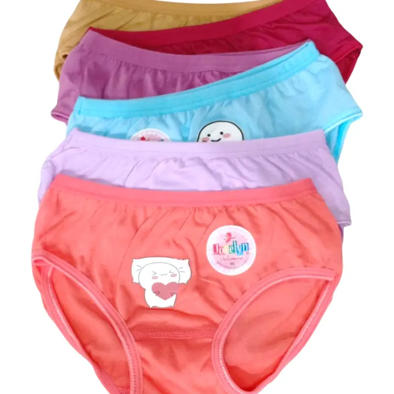 Celana Dalam Anak Cewe Jocelyn POLOS Bahan Kaos Motif Sablon SMLXL - 3 Pcs - Fashion 3