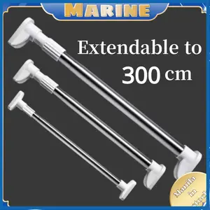.Marine Tiang gorden fleksibel/ Tiang jemuran / tiang serbaguna kamar mandi toilet dapur jendela gordeng/ pipa gorden fleksibel/ pipa ajaib stainles/ tiang fleksibel stainles dapat disesuaikan lurus tirai mandi & batangnya Shower