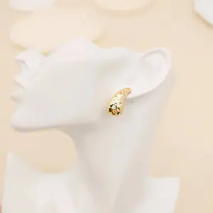Anting -anting drop air yang tidak teratur/925 anting -anting berlapis emas/sederhana