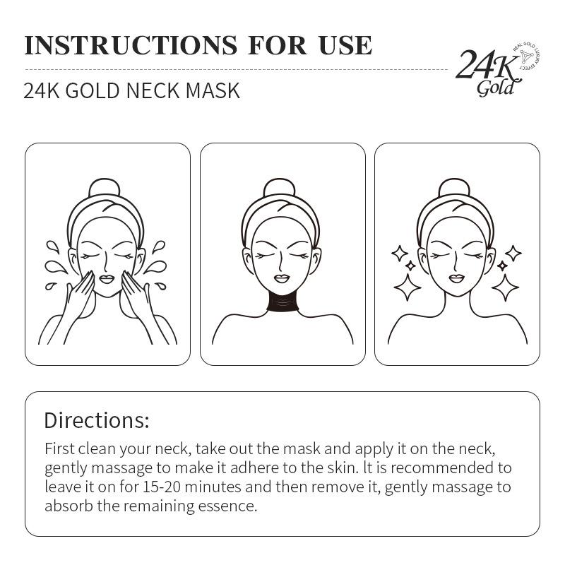 Product Introduction of KORMESIC24K Gold Essence Moisturizing Neck Mask 5 pieces 3
