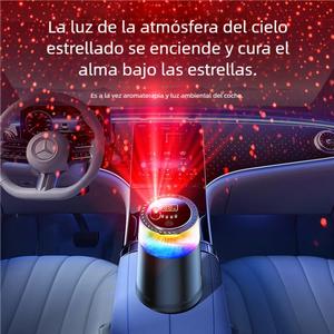 Aromaterapia Inteligente para Coche Perfume en Aerosol Nube Arranque Parada Automático Fragancia Duradera Desodorante Cartuchos Reemplazables Luz Ambiente Cielo Estrellado 2000 pulverizaciones