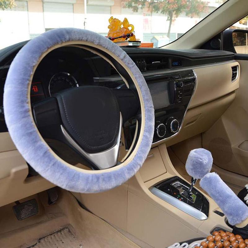 Product Introduction of Universal Warm Plush Car Steering Wheel Cover Gearshift Women Protector Soft Decoration Y4J5 49