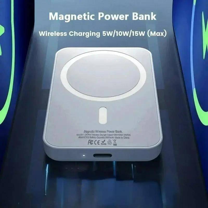 Ngân hàng điện sạc không dây từ tính, ngân hàng điện di động nhỏ, tương thích iPhone 12 13 14 15 Pro Max Mini Plus, pin dự phòng, được gửi đi trong vòng 24 giờ 1