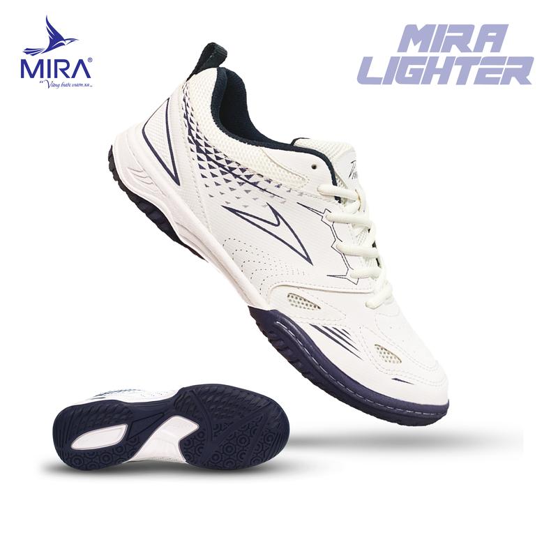 Giày Cầu Lông, Pickleball, Tennis MIRA Lighter Đế Eva Siêu Nhẹ, Bám Sân, Tăng 1 Size, Đế Kép, Khâu Toàn Bộ Đế