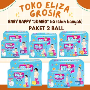 [2 BALL JUMBO] POPOK JUMBO - BABY HAPPY PANTS S56, M48, L42, XL38  dan XXL34 Bayi