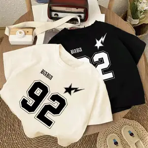 Kaos Anak Gambar Star angka 92 Korea Style unisex baju anak Perempuan YND.kids 100% Cotton combad fashion anak cewek
