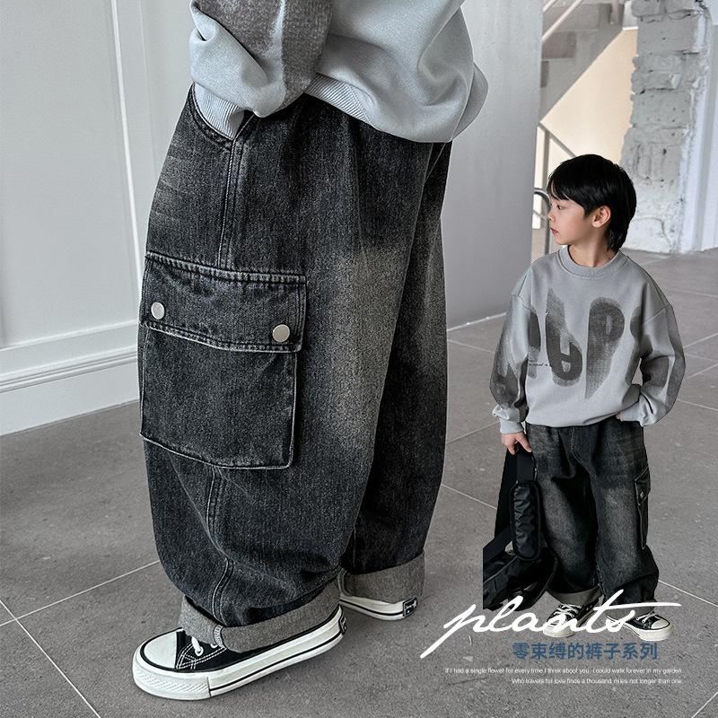 Quần bò bé trai xịn xò 20-50kg, phong cách thể thao, chất jeans mềm đẹp, mẫu HELLO 4