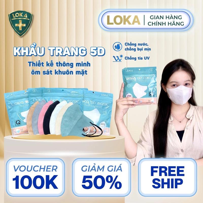 Thùng 600 chiếc Tặng 20 chiếc Khẩu Trang 5D LOKA chính hãng - Kháng Khuẩn- Ngăn Ngừa Khói Bụi - Chống Tia UV- Mix Màu Tuỳ ý