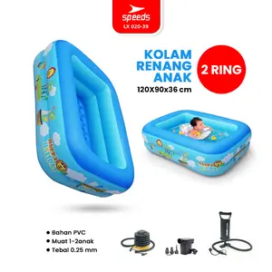 SPEEDS Kolam Renang Anak 2 Layer 120cm Jumbo Bayi Tiup Luar Ruangan Inflatable Swimming Pool 020-39