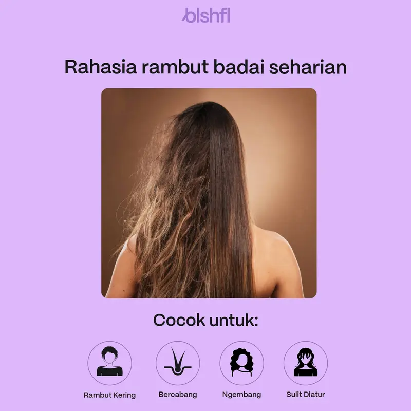 Blishful - Hair Spray Heat Protectant Membantu Memperbaiki Rambut Rusak, Kering & Bercabang Melembutkan 2