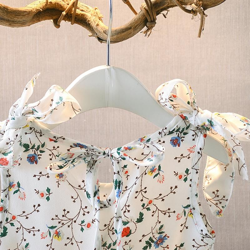 Product Introduction of Summer Casual Baby Girls Floral Pattern Strap Dress Cotton Kids Toddler Sleeveless Pageant Sundress 12