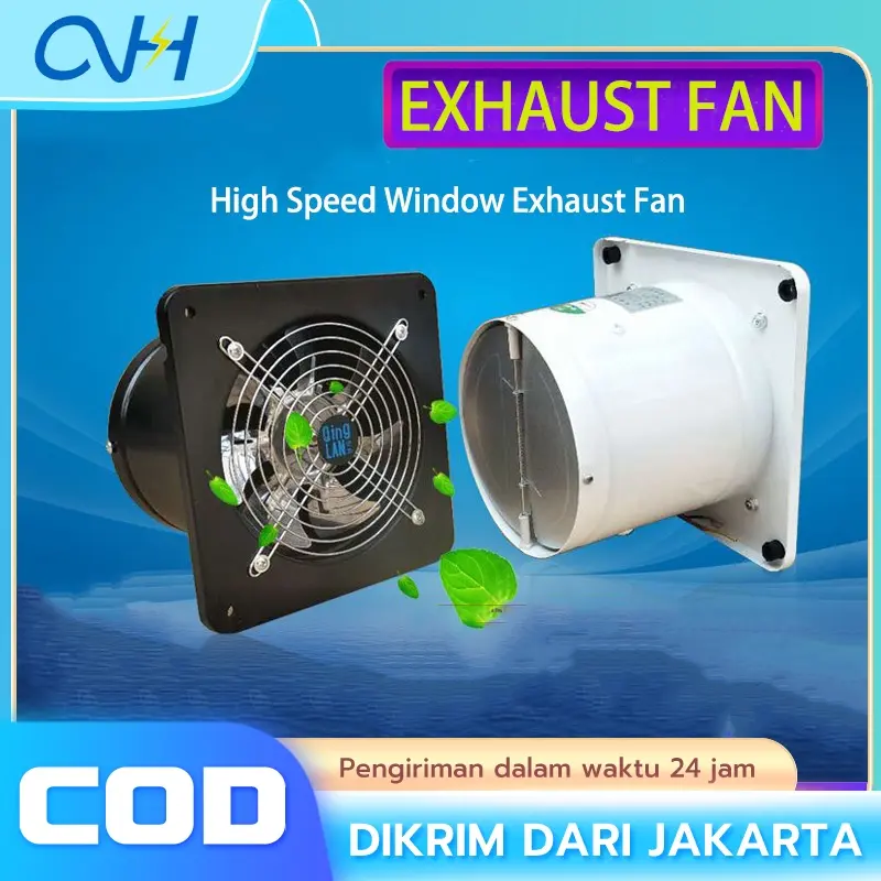 4/6 Inch Kipas Exhaust Ventilasi Dinding / Exhaust Fan Dinding / Booster Fan / Wall Duct Fan Rumah Toilet Dapur Restoran Udara Hisap Angin Nyaman Aman Sejuk Dingin Ventilasi Plafon