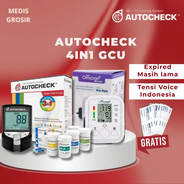 Promo Affiliate Autocheck GCU 3in1 Alat Tes Gula Darah Kolesterol Asam Urat Paket Lengkap Termasuk Strip
