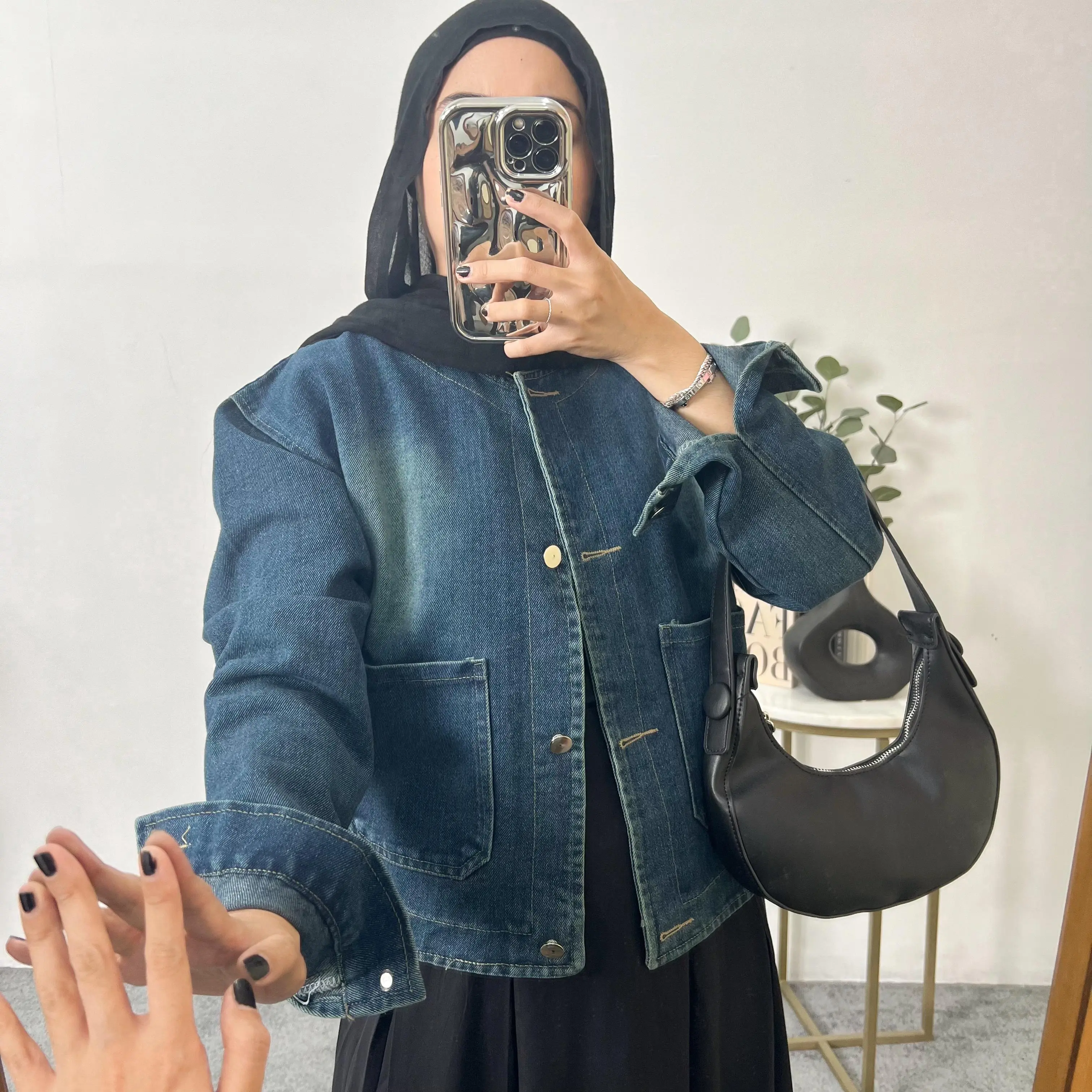 Jacket Clara Cardi Jeans Oversize untuk Wanita