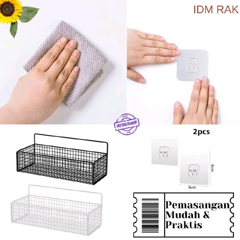 Rak Keranjang Bumbu Tempel, Rak Kamar Mandi, Rak Keranjang Besi Dapur, Rak Keranjang Serbaguna Besi Ukuran Sedang Rack Penyimpanan Buah Aluminium 8