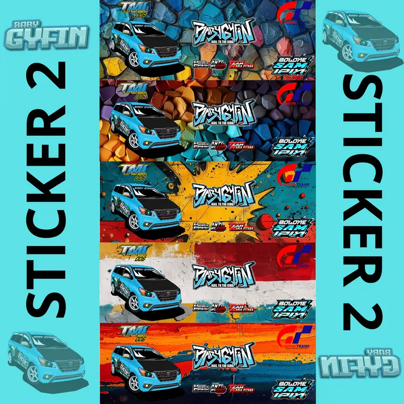 Stiker Baby Gyfin New Terbaru Mobil Biru V2 Limited terbaru 1