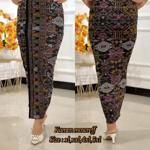 kamen jadi terbaru / kamen moscref / kamen songket Melar Panjang Bawahan Dewasa Nyaman Hitam