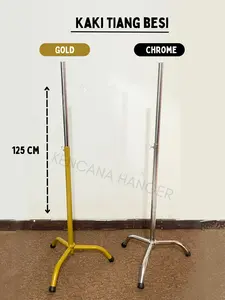 Kaki Besi Manekin Tiang Penyangga Patung Warna Chrome / Gold