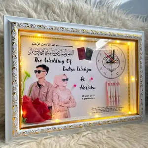 Bingkai mahar nikah uk25x35 Proses cepat jam aktif harga sepaket Dipasang di Dinding Kaca