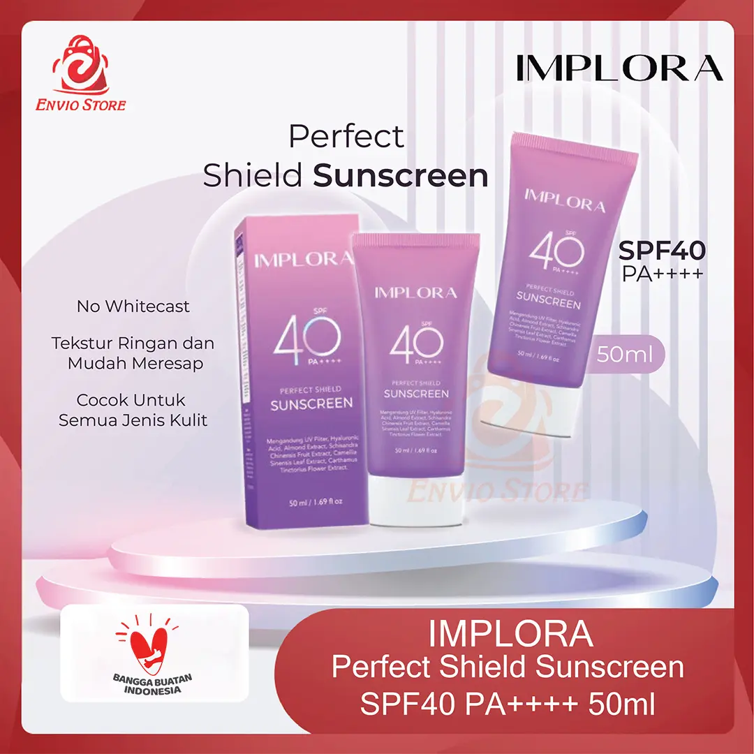 ENVIO - IMPLORA Perfect Shield Sunscreen SPF40 PA++++ 50ml - Sunscreen UV Filter