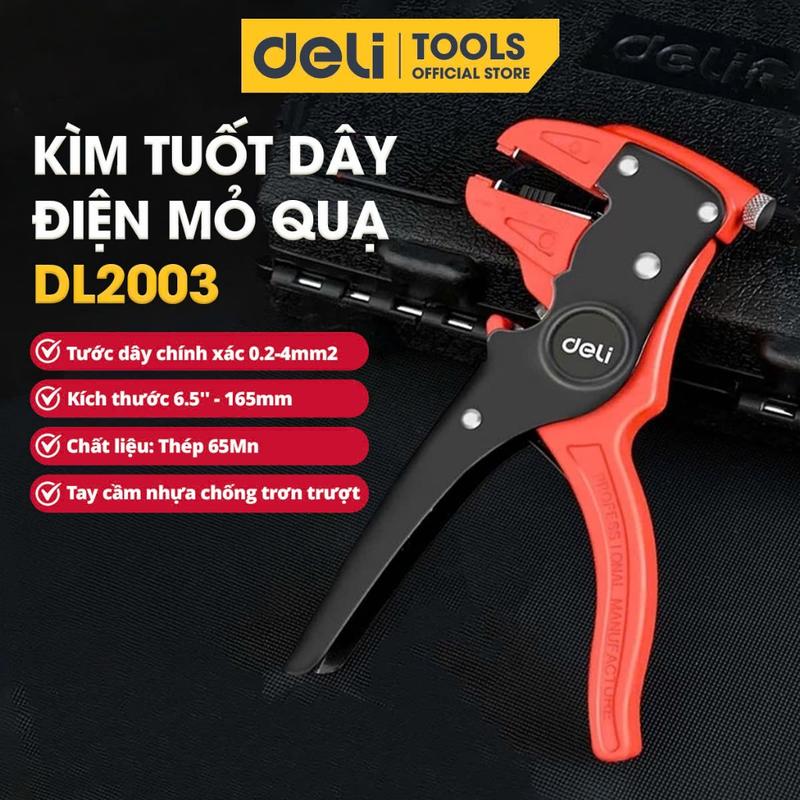  Kìm Tuốt Cắt Dây Điện Mỏ Quạ Đa Năng Deli 0.5-6mm - Thiết Kế Mỏ Vịt Chuyên Dụng Giúp Tiết Kiệm Thời Gian Công Sức 