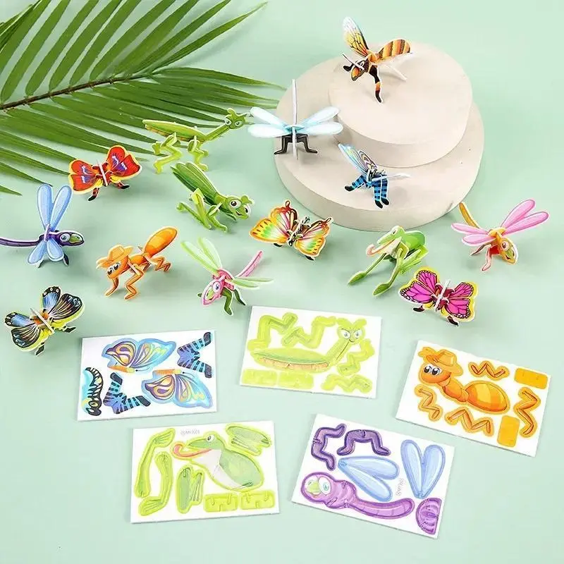 NEW Insects 3D Paper Three-dimensional Puzzle Kindergarten Handmade Diy Children's Early Education Toy Jigsaw Puzzle Toy