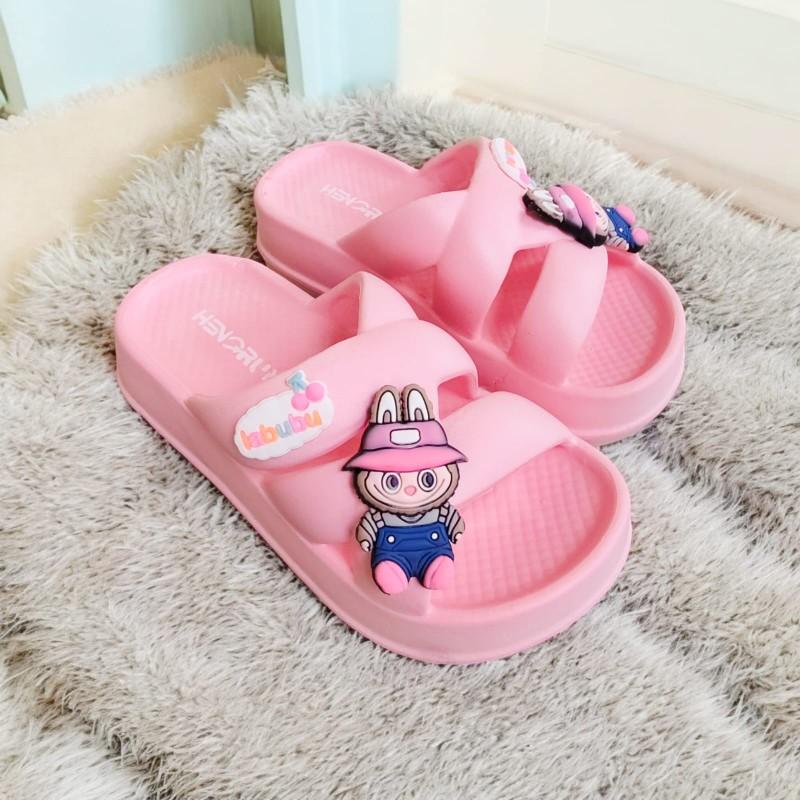 Product Introduction of Sandal Anak Perempuan Motif Silang Labubu Hr8031 Viral Sandal Wedges Anti Slip Ringan Nyaman 9