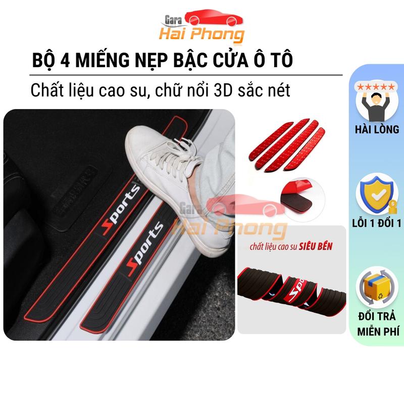 Bộ 4 Miếng Nẹp Bước Chân Bằng Cao Su Chống Trơn Trượt - Miếng Dán Chống Trầy Xước Bậc Cửa Lên Xuống Ô Tô - Đủ Các Hãng
