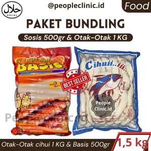 [PROMO BUNDLING] OTAK-OTAK CIHUI 1 KG + BASIS SOSIS SAPI 500gram Frozen Food