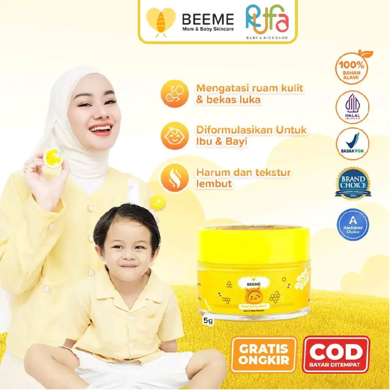 Beeme Nourishing Balm New Size 5gr | Cream bayi | Skincare ibu dan anak Untuk Ruam 0