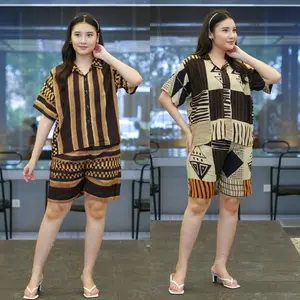 Piyama Pendek Kerah Kancing 5 Lengan Pendek Rayon Premium Busui Adem LD110 - JFBoutique.id