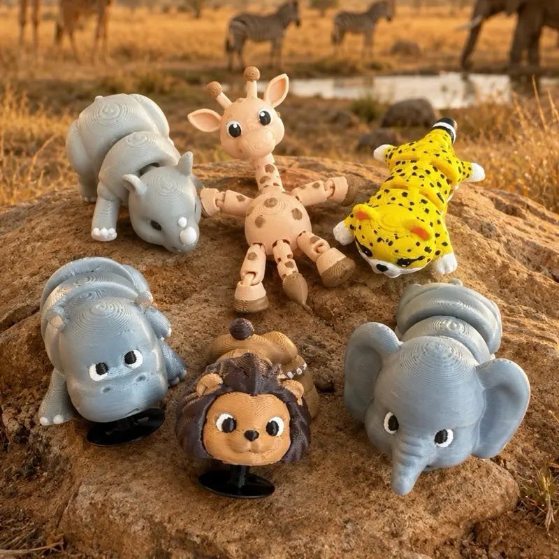 Zibbi Savanna Series Shoe Charm Geol-Geol Model Articulated Fleksibel untuk Aksesoris Sandal Berlubang