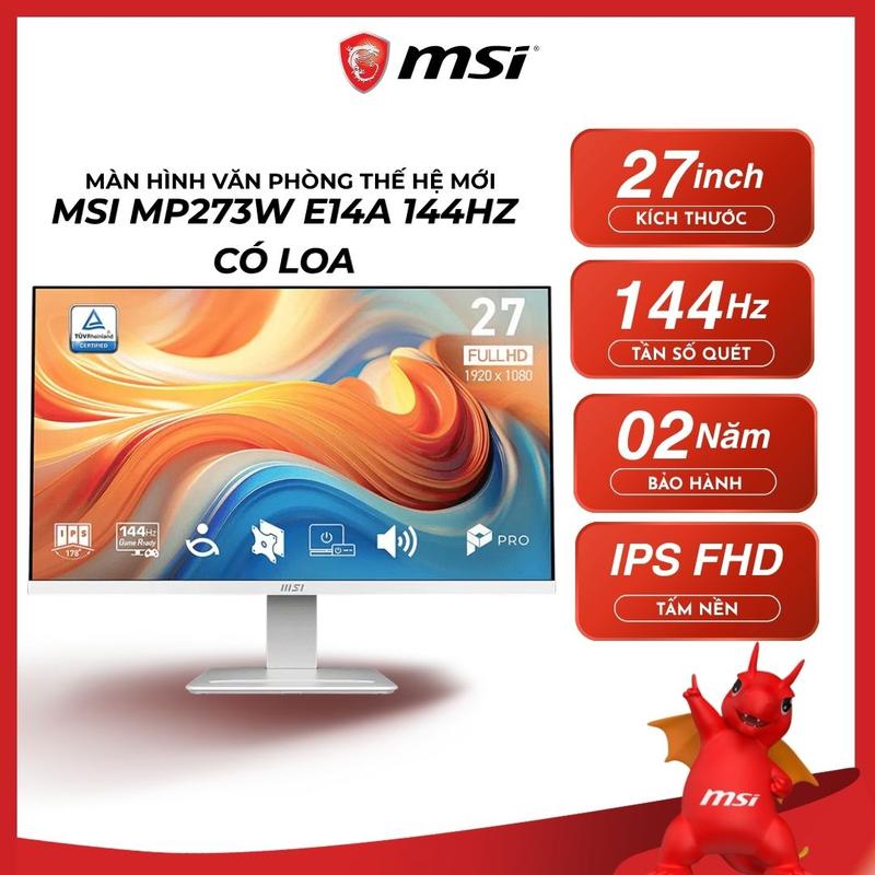 MÀN HÌNH GAMING 144HZ MSI PRO MP273W E14A (27"/FHD/1ms/144Hz/IPS/CÓ LOA) BẢO HÀNH 2 NĂM