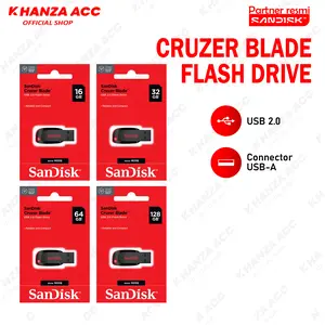 SANDISK Cruzer Blade Flashdisk USB 2.0 8GB 16GB 32GB 64GB 128GB ORIGINAL DISTRIBUTOR RESMI Komputer  Storage mikro sd