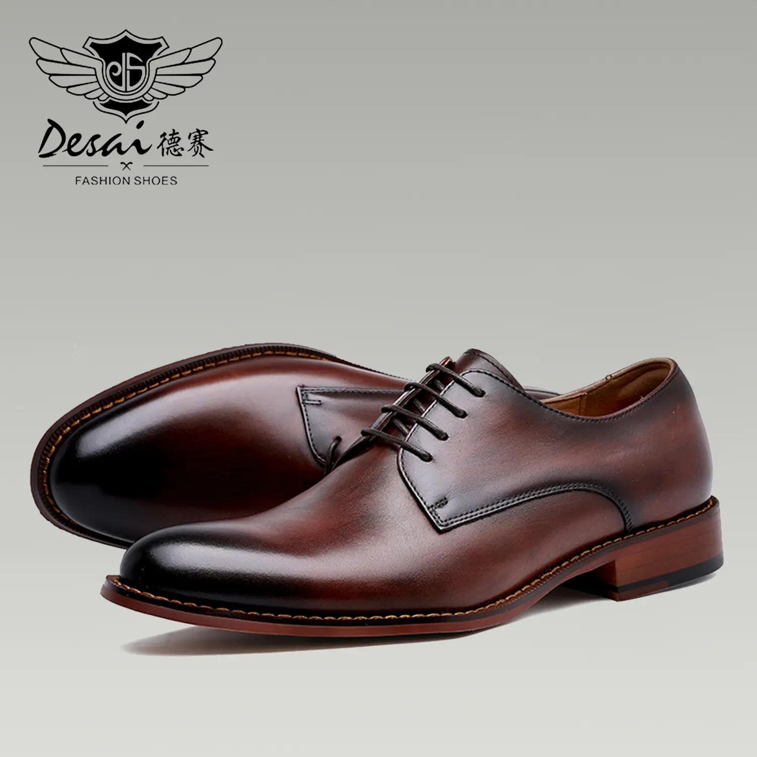 DS216 New Men's leather Shoes Business Dress Elegant Gentleman Shoes Simple British Style Wedding Shoes Black