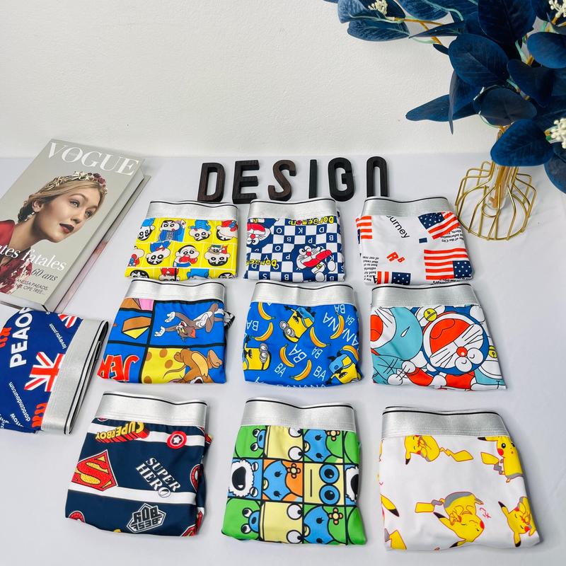 Combo Quần lót nam In hình Họa tiết Doremon Shin Tom Pikachu chất thun lạnh quần sịp xì đùi nam co dãn thoáng mát kháng khuẩn Boxer Quần Boxer Menswear trunks dễ thương