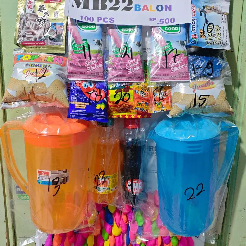 cabutan balon berhadiah isi 100pcs.TEKO SUSU 3