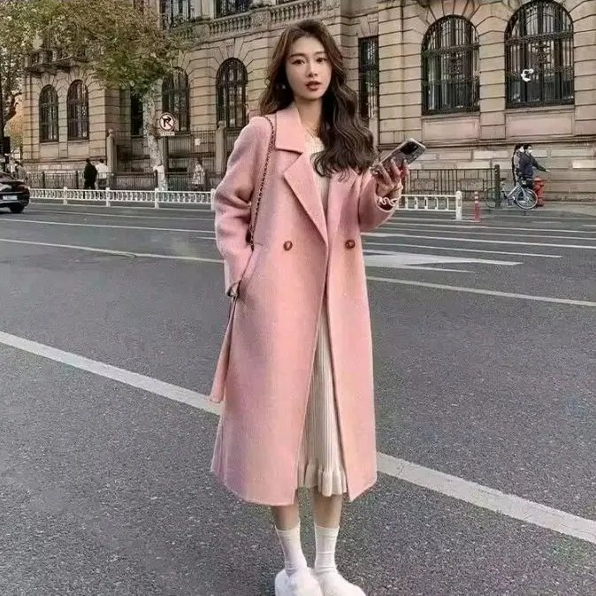 Long coat wanita tebal premium/Jubah style korea premium Panjang Lembut Jaket Cewek Keren