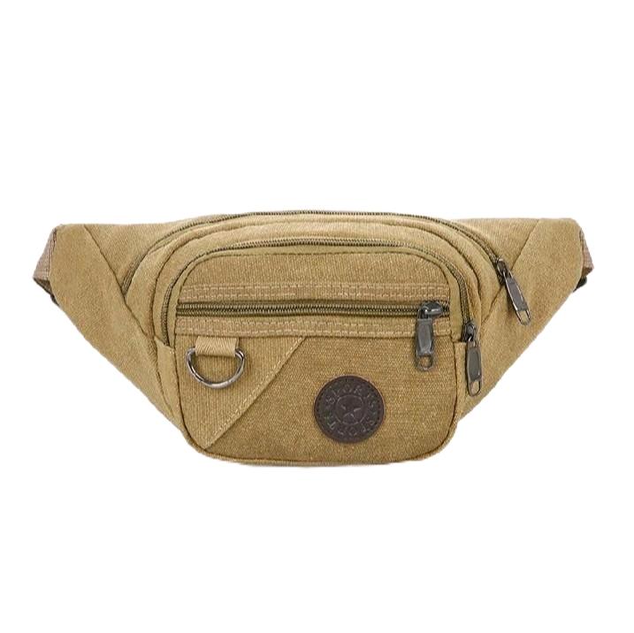 Tas pinggang waist bag kanvas import terbaru 2024 Hitam 4