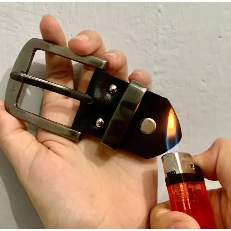 Kepala Ikat Pinggang Kulit Asli Premium dengan Baut dan Bahan Buckle Metal - Coklat, Sabuk