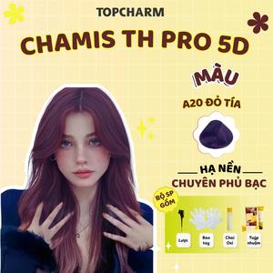 Kem Nhuộm Tóc Tím Đỏ Ruby A20 Chamis TH Pro Kem Nhuộm Tóc 5D Màu Không Cần Tẩy Dưỡng Tóc Nữ Chuẩn Salon Găng Tay Oxy